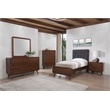 Pemberly Row 5 Piece Mid-Century Twin Bedroom Set in Dark Walnut