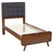 Pemberly Row 5 Piece Mid-Century Twin Bedroom Set in Dark Walnut