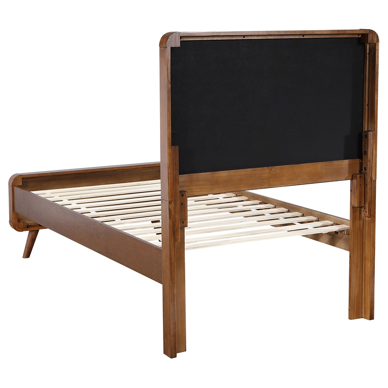 Pemberly Row 5 Piece Mid-Century Twin Bedroom Set in Dark Walnut