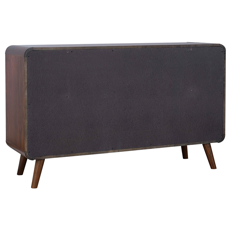 Pemberly Row 5 Piece Mid-Century Twin Bedroom Set in Dark Walnut