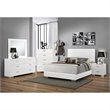 Pemberly Row 5 Drawer Bedroom Chest with Chrome Handles in White High Gloss