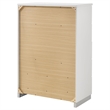 Pemberly Row 5 Drawer Bedroom Chest with Chrome Handles in White High Gloss