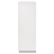 Pemberly Row 5 Drawer Bedroom Chest with Chrome Handles in White High Gloss