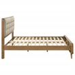 Pemberly Row Eastern King Platform Bed with Tufted Headboard in Light Ash