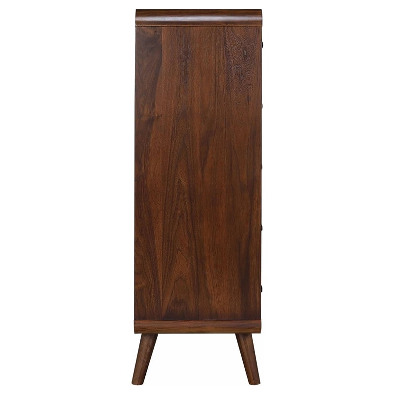 Pemberly Row 5 Drawer Mid-Century Chest of Drawers in Dark Walnut
