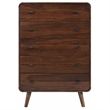 Pemberly Row 5 Drawer Mid-Century Chest of Drawers in Dark Walnut