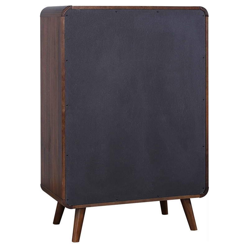 Pemberly Row 5 Drawer Mid-Century Chest of Drawers in Dark Walnut