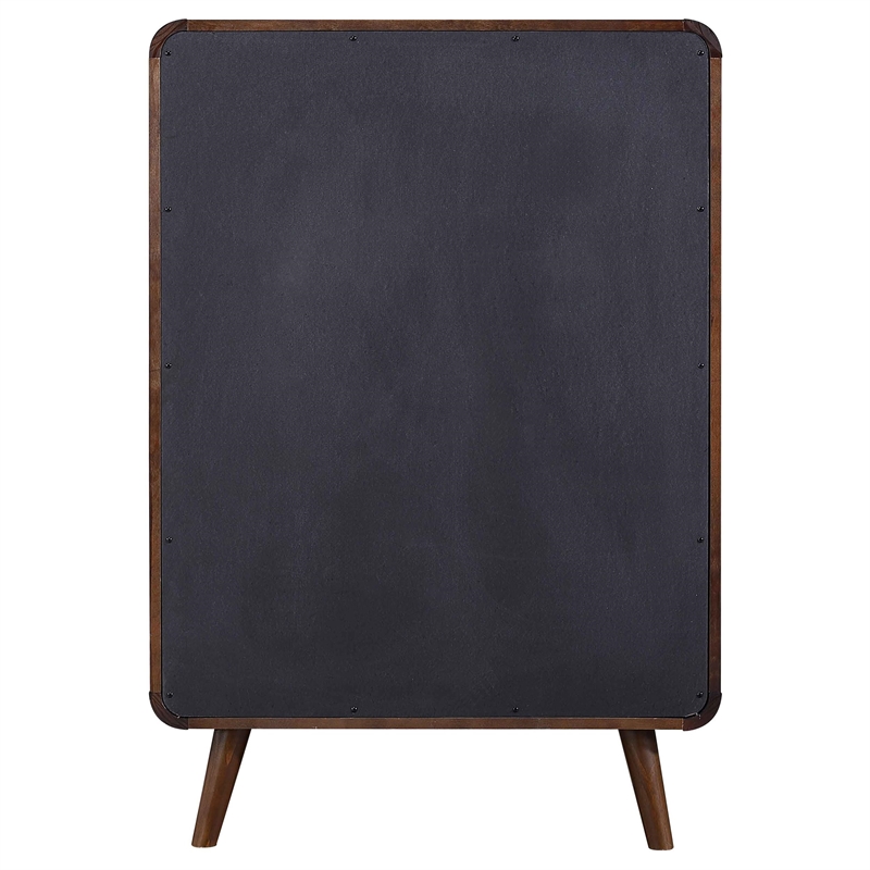 Pemberly Row 5 Drawer Mid-Century Chest of Drawers in Dark Walnut