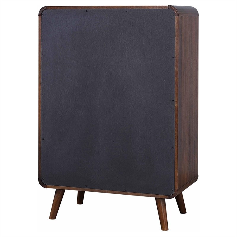 Pemberly Row 5 Drawer Mid-Century Chest of Drawers in Dark Walnut
