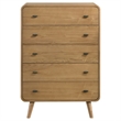 Pemberly Row 5 Drawer Mid-Century Chest of Drawers in Light Ash