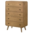 Pemberly Row 5 Drawer Mid-Century Chest of Drawers in Light Ash