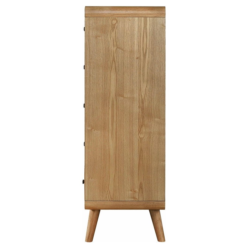 Pemberly Row 5 Drawer Mid-Century Chest of Drawers in Light Ash