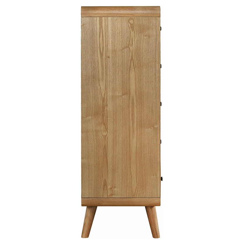 Pemberly Row 5 Drawer Mid-Century Chest of Drawers in Light Ash