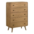 Pemberly Row 5 Drawer Mid-Century Chest of Drawers in Light Ash