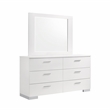 Pemberly Row 5 Piece California King LED Bedroom Set in White Gloss