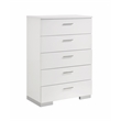 Pemberly Row 5 Piece California King LED Bedroom Set in White Gloss