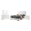Pemberly Row 4 Piece Eastern King LED Bedroom Set in White High Gloss