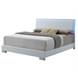 Pemberly Row 4 Piece Eastern King LED Bedroom Set in White High Gloss