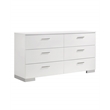 Pemberly Row 4 Piece Eastern King LED Bedroom Set in White High Gloss