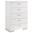 Pemberly Row 5 Piece Eastern King LED Bedroom Set in White High Gloss