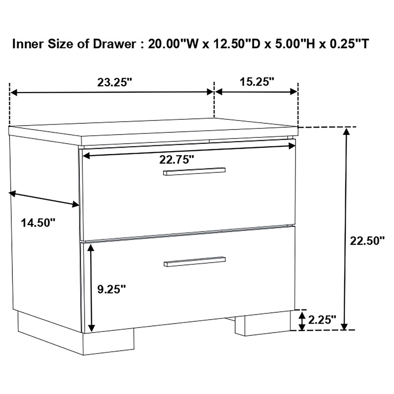 Pemberly Row 5 Piece Eastern King LED Bedroom Set in White High Gloss
