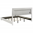 Pemberly Row 5 Piece Eastern King LED Bedroom Set in White High Gloss