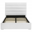 Pemberly Row 53 Inch Upholstered Twin Platform Bed in White Faux Leather