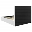 Pemberly Row 53 Inch Upholstered Twin Platform Bed in White Faux Leather