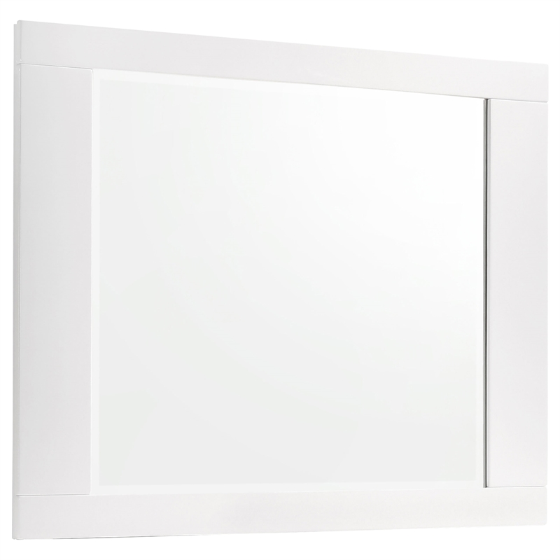 Pemberly Row 5 Piece Twin Platform Bedroom Set in White High Gloss