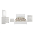 Pemberly Row 5 Piece Twin Platform Bedroom Set in White High Gloss
