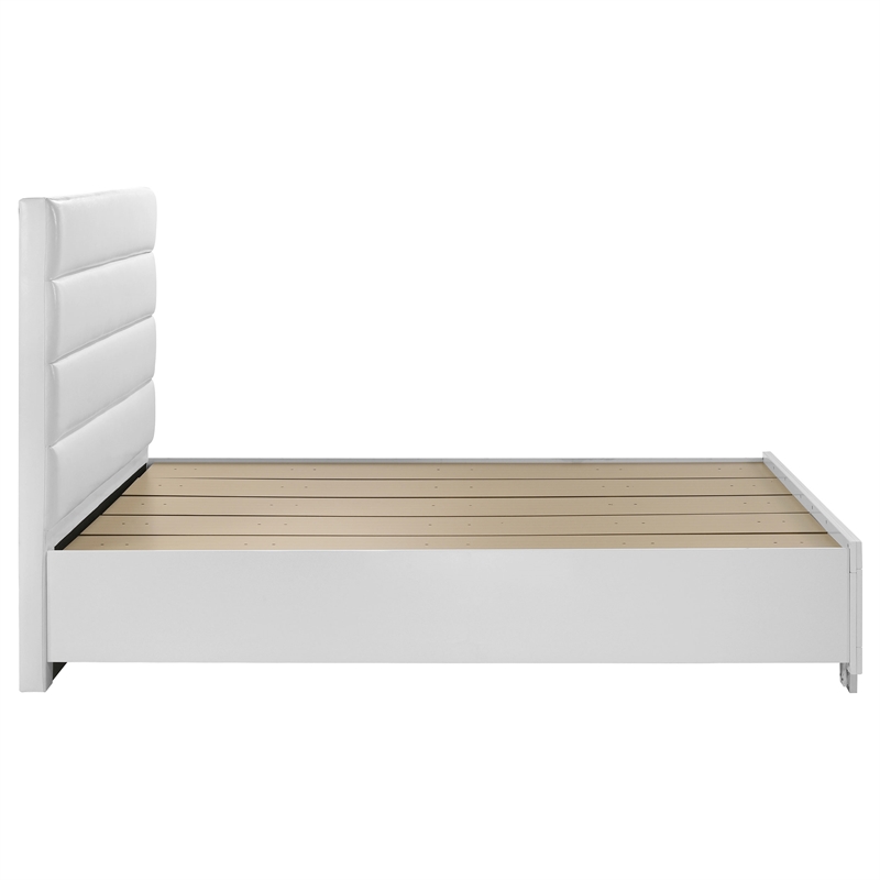 Pemberly Row California King Storage Bed in White High Gloss