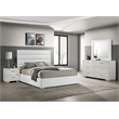 Pemberly Row 4 Piece California King Bedroom Set in White High Gloss