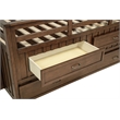 Pemberly Row Wood Twin Captains Bed With Trundle in Medium Brown