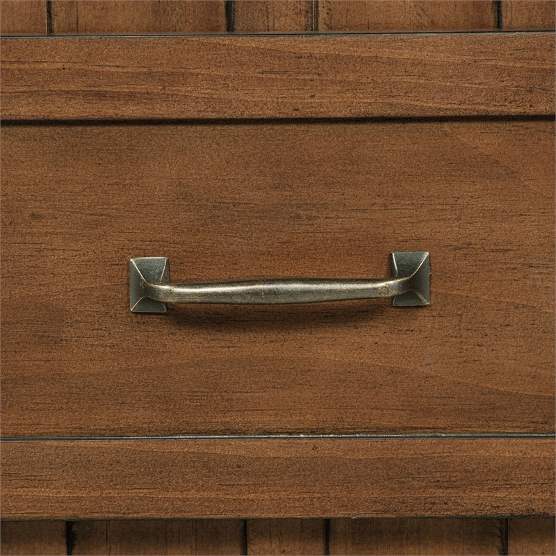 Pemberly Row Wood Twin Captains Bed With Trundle in Medium Brown