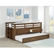 Pemberly Row Wood Twin Captains Bed With Trundle in Medium Brown