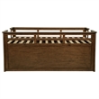 Pemberly Row Wood Twin Captains Bed With Trundle in Medium Brown