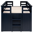 Pemberly Row Wood Twin Captains Bed With Trundle in Navy Blue