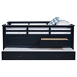 Pemberly Row Wood Twin Captains Bed With Trundle in Navy Blue
