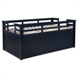 Pemberly Row Wood Twin Captains Bed With Trundle in Navy Blue
