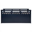 Pemberly Row Wood Twin Captains Bed With Trundle in Navy Blue