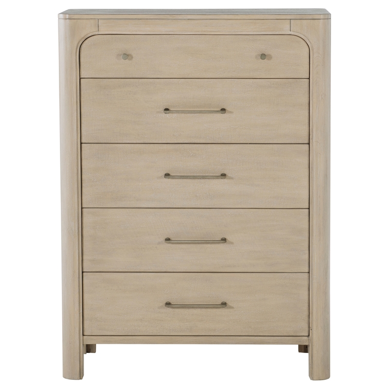 Pemberly Row 5-drawer Wood Bedroom Chest in Weathered Mango Brown