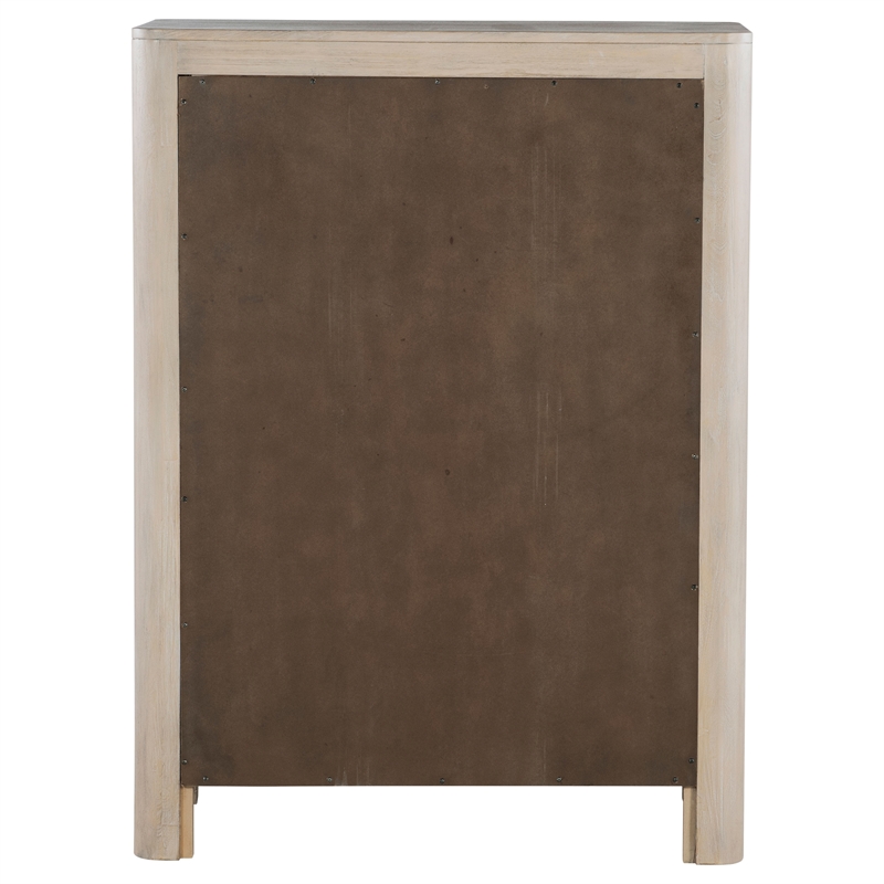 Pemberly Row 5-drawer Wood Bedroom Chest in Weathered Mango Brown
