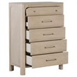 Pemberly Row 5-drawer Wood Bedroom Chest in Weathered Mango Brown
