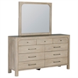 Pemberly Row 9-drawer Wood Bedroom Dresser with Mirror in Mango Brown