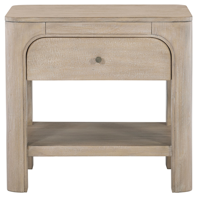 Pemberly Row 1-drawer Wood Nightstand in Weathered Mango Brown