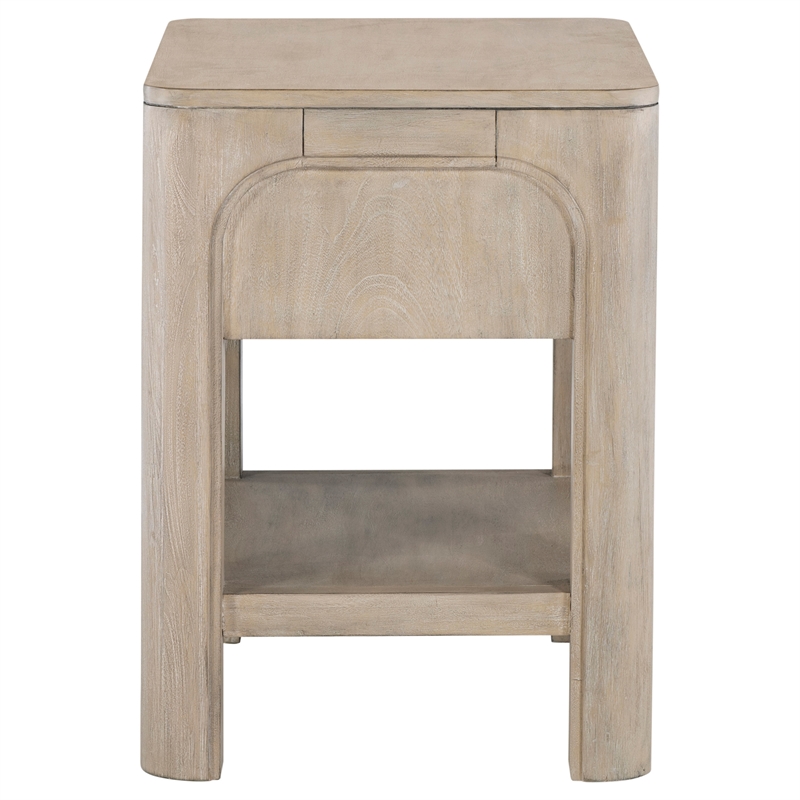 Pemberly Row 1-drawer Wood Nightstand in Weathered Mango Brown