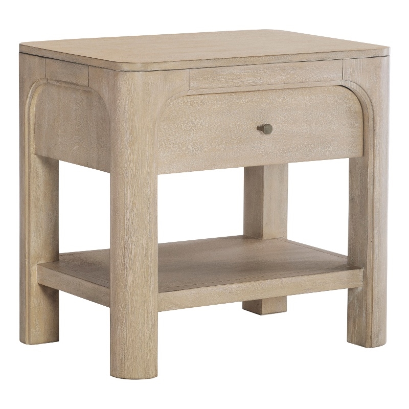 Pemberly Row 1-drawer Wood Nightstand in Weathered Mango Brown