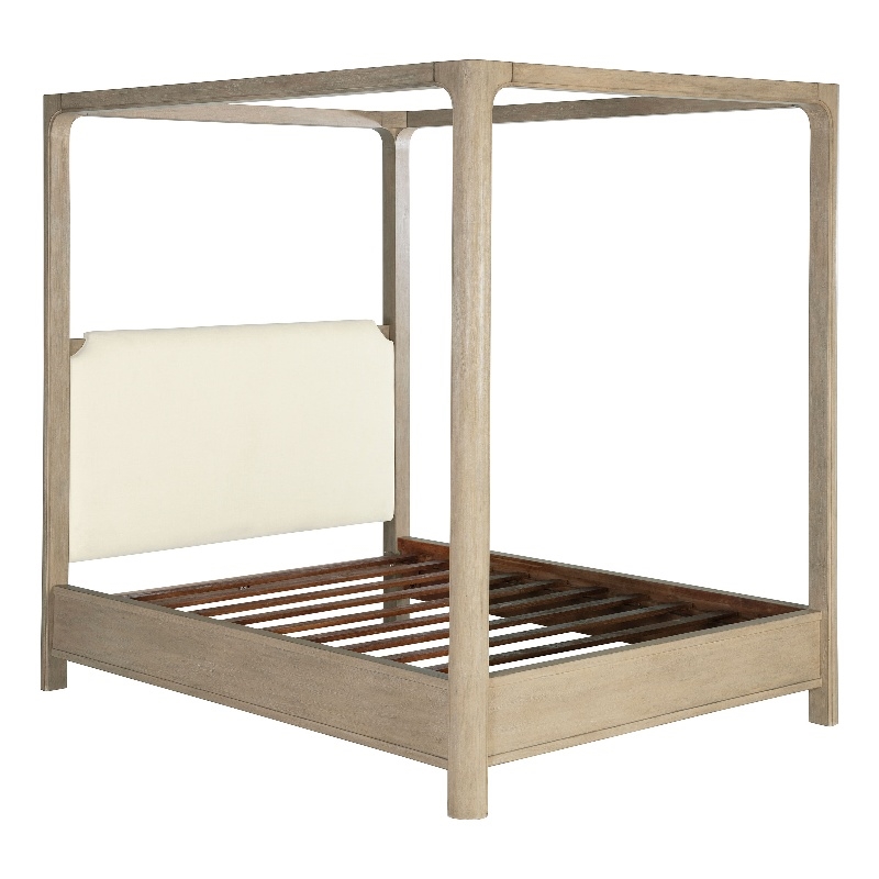 Pemberly Row 4-Piece Wood Queen Canopy Bedroom Set in Mango Brown