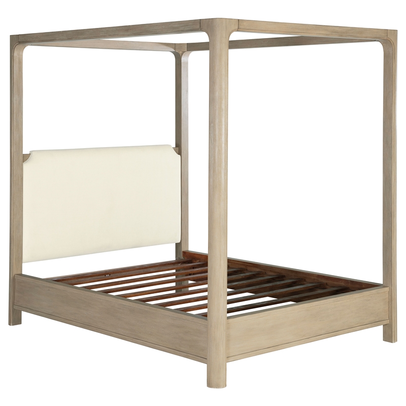 Pemberly Row 5-Piece Wood Queen Canopy Bedroom Set in Mango Brown