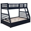 Pemberly Row 2-Drawer Wood Twin over Full Bunk Bed in Navy Blue